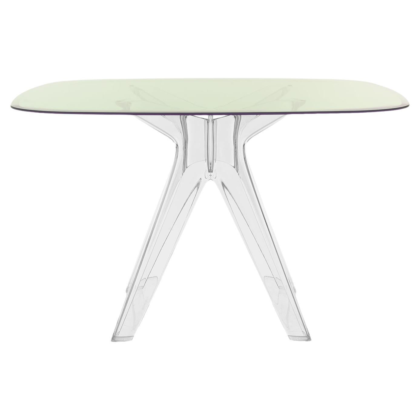 Kartell Sir Gio Square Coffee Table with Green Top by Philippe Starck