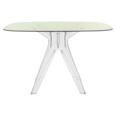 Kartell Sir Gio Square Coffee Table with Green Top by Philippe Starck