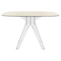Kartell Sir Gio Quadratischer Couchtisch mit gelber Platte von Philippe Starck