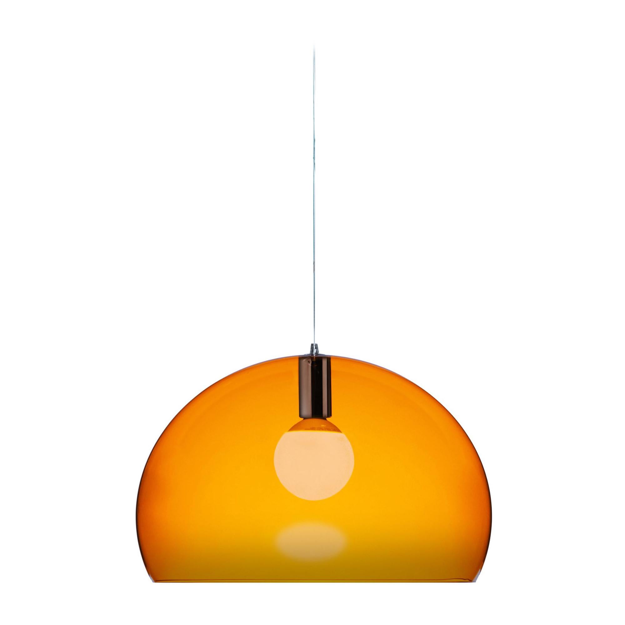 Petite lampe suspendue Kartell FL/Y en orange de Ferruccio Laviani
