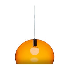 Kartell Small FL/Y Pendant Light in Orange by Ferruccio Laviani