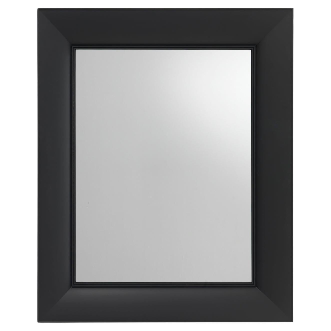 Kartell Small Rectangular Francois Ghost Mirror in Mat Black by Philippe Starck For Sale