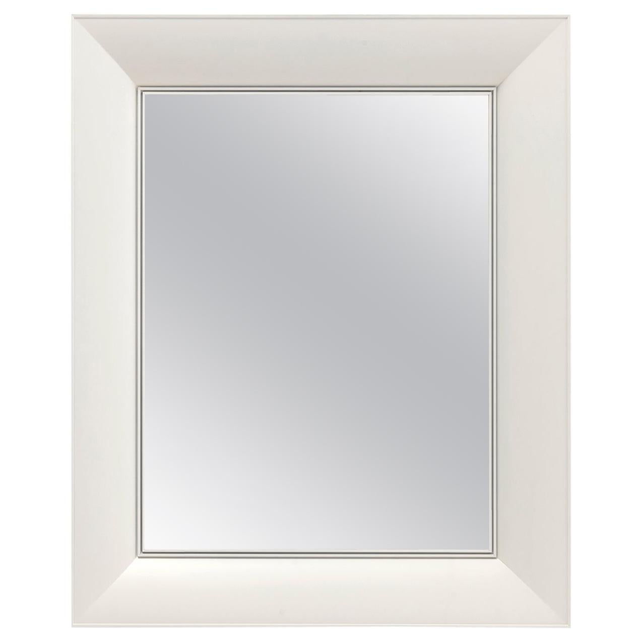 Kartell Small Rectangular Francois Ghost Mirror in Mat White by Philippe Starck
