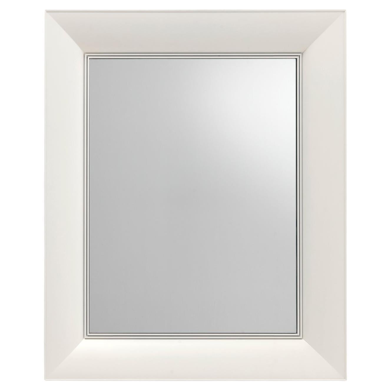 Kartell Small Rectangular Francois Ghost Mirror in Mat White by Philippe Starck
