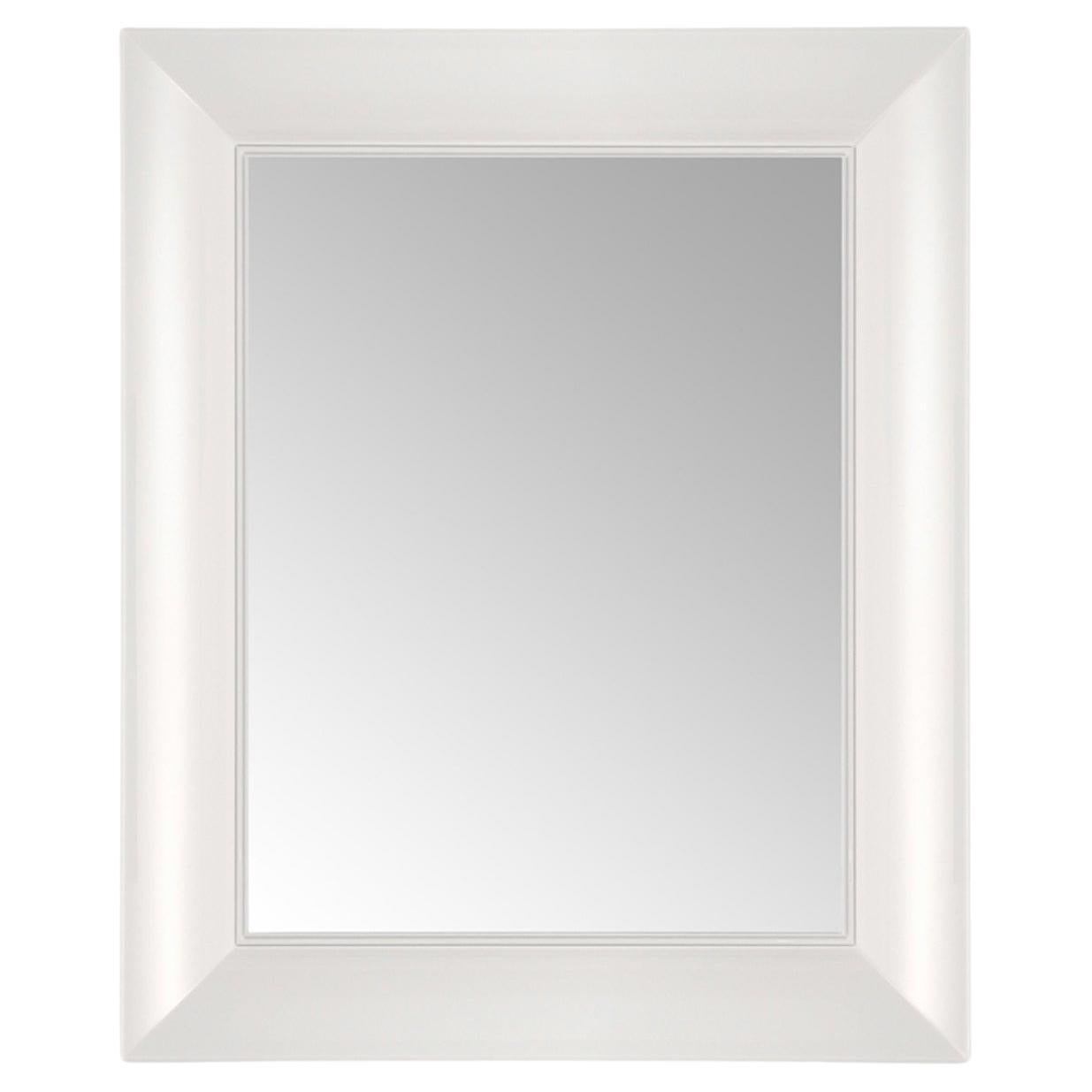 Kartell Small Rectangular Francois Ghost Mirror in White by Philippe Starck
