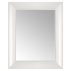 Kartell Small Rectangular Francois Ghost Mirror in White by Philippe Starck