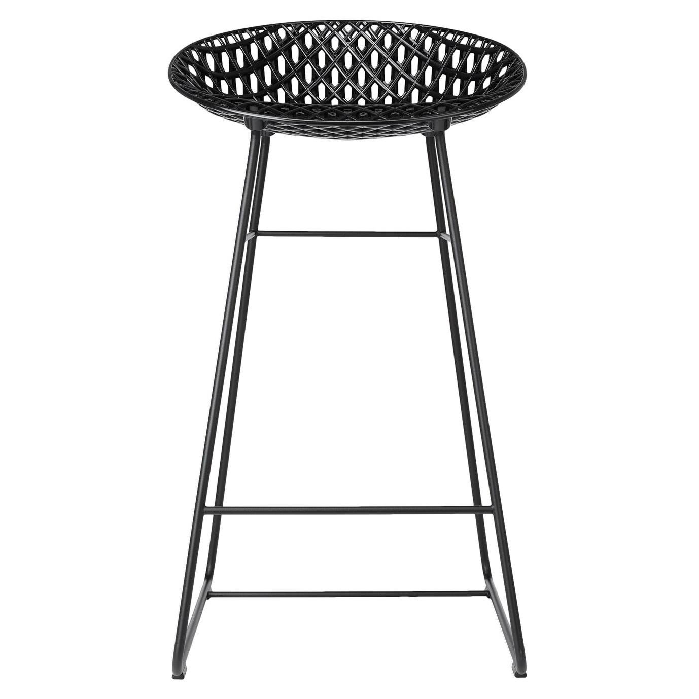 Kartell Smatrik Outdoor Stool in Black by Tokujin Yoshioka For Sale