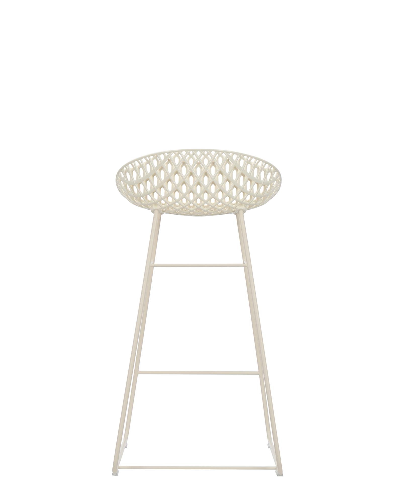 Italian Kartell Smatrik Stool in White by Tokujin Yoshioka For Sale