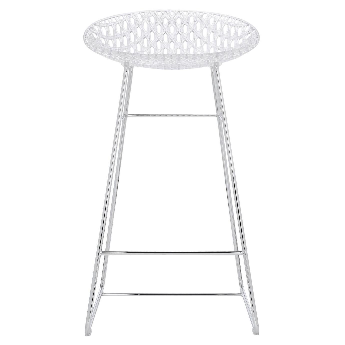 Tabouret Kartell Smatrik blanc en blanc de Tokujin Yoshioka