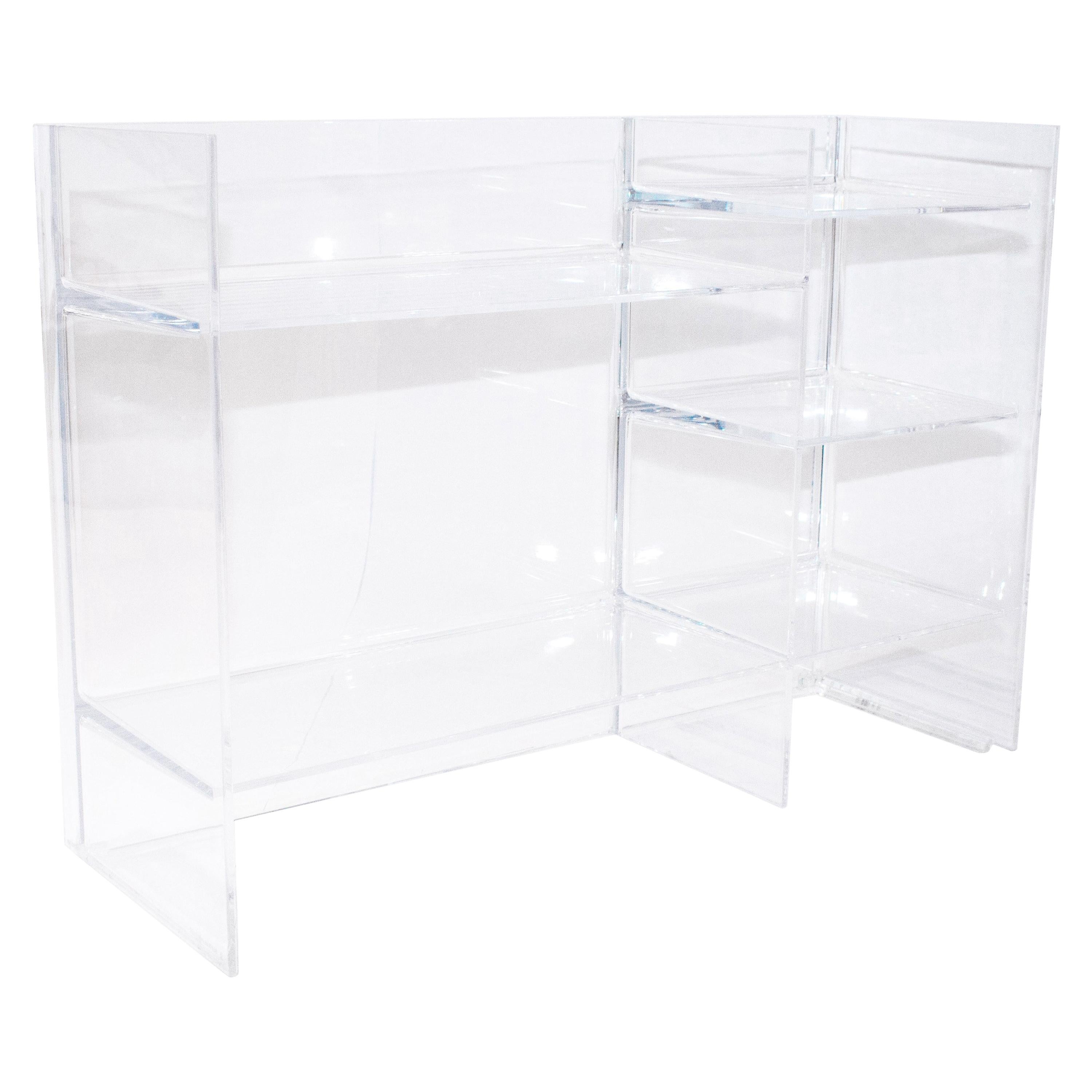 Kartell Sound Rack Modular Bookcase in Crystal by Ludovica and Roberto Palomba For Sale