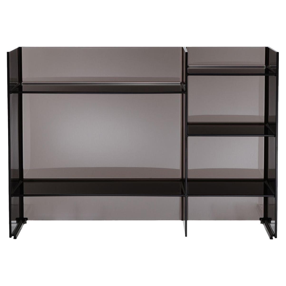 Kartell Sound Rack Modular Bookcase in Smoke by Ludovica and Roberto Palomba For Sale