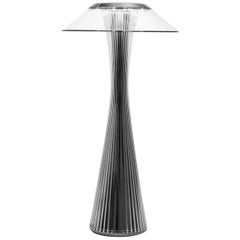 Kartell Space Lamp in Titanium with Clear Shade by Adam Tihany