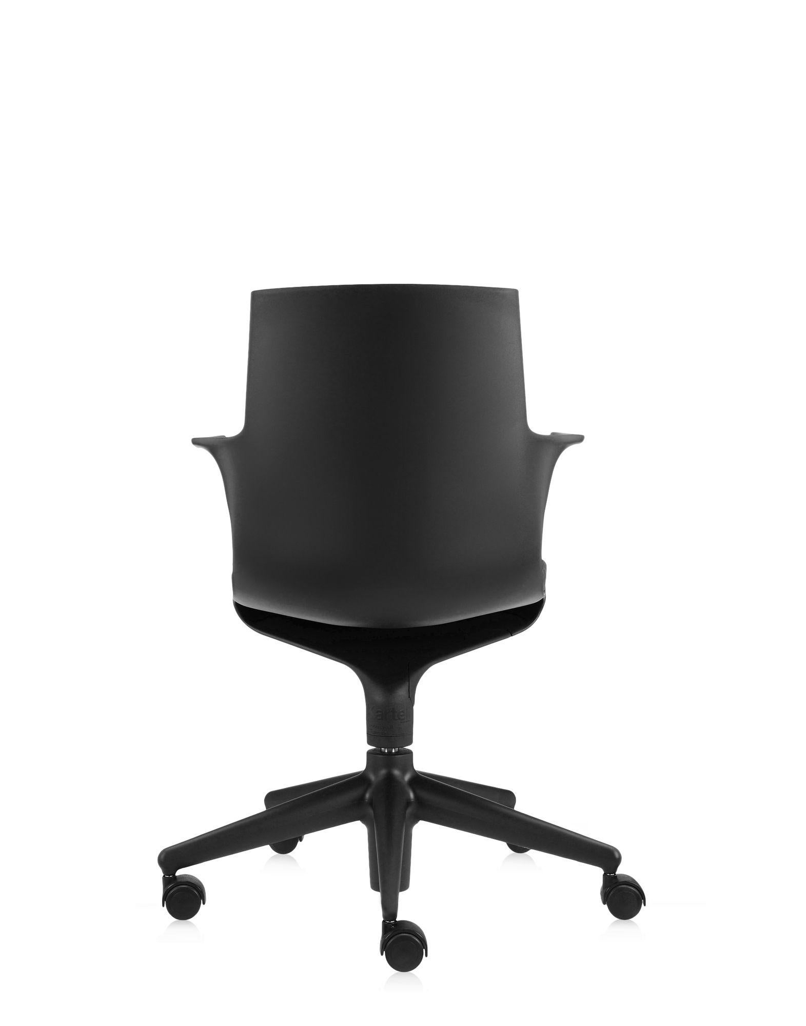 Italian Kartell Spoon Chair in Black by Antonio Citterio & Toan Nguyen For Sale