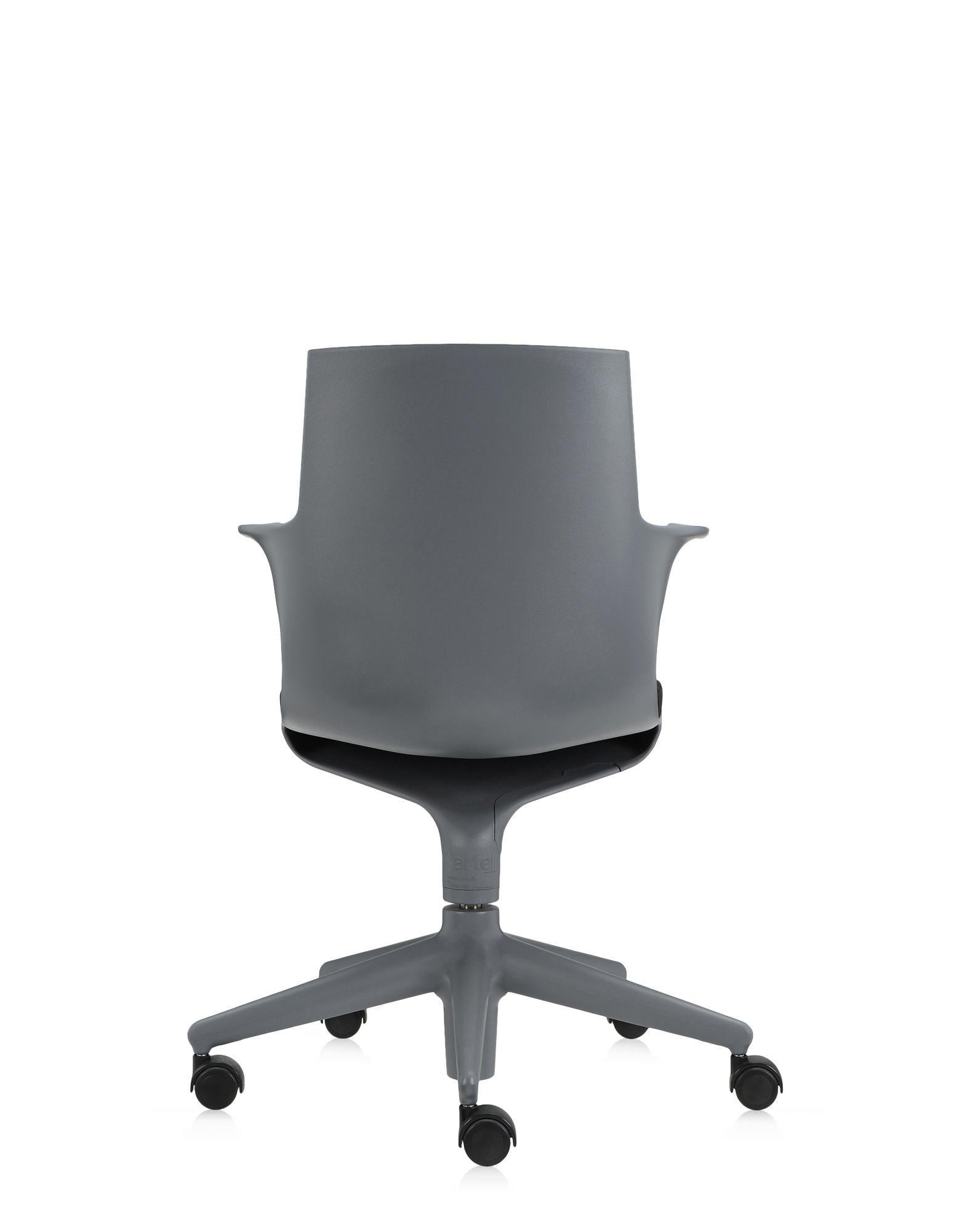 Italian Kartell Spoon Chair in Grey & Black by Antonio Citterio & Toan Nguyen