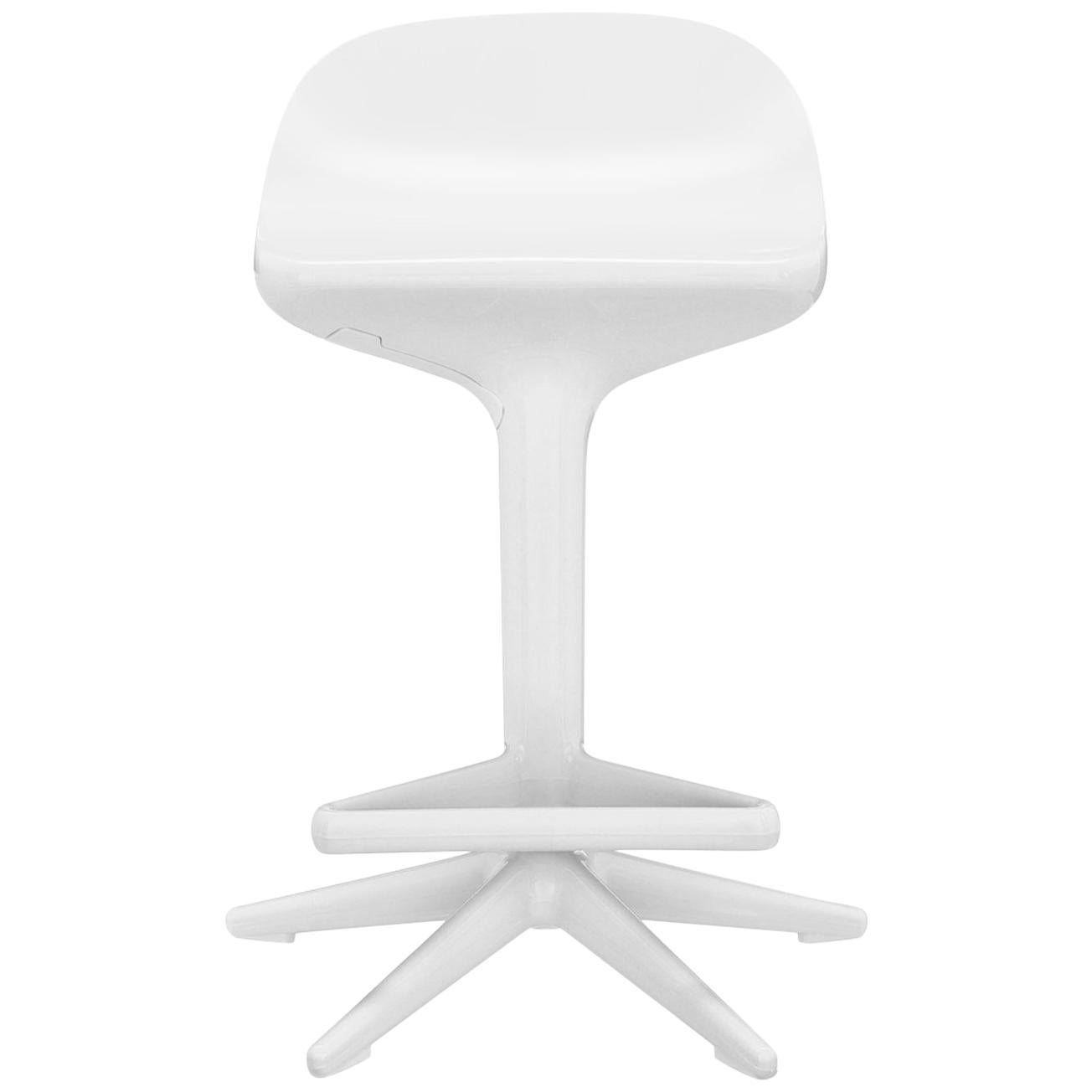 Kartell Spoon Stool in White by Antonio Citterio & Toan Nguyen For Sale