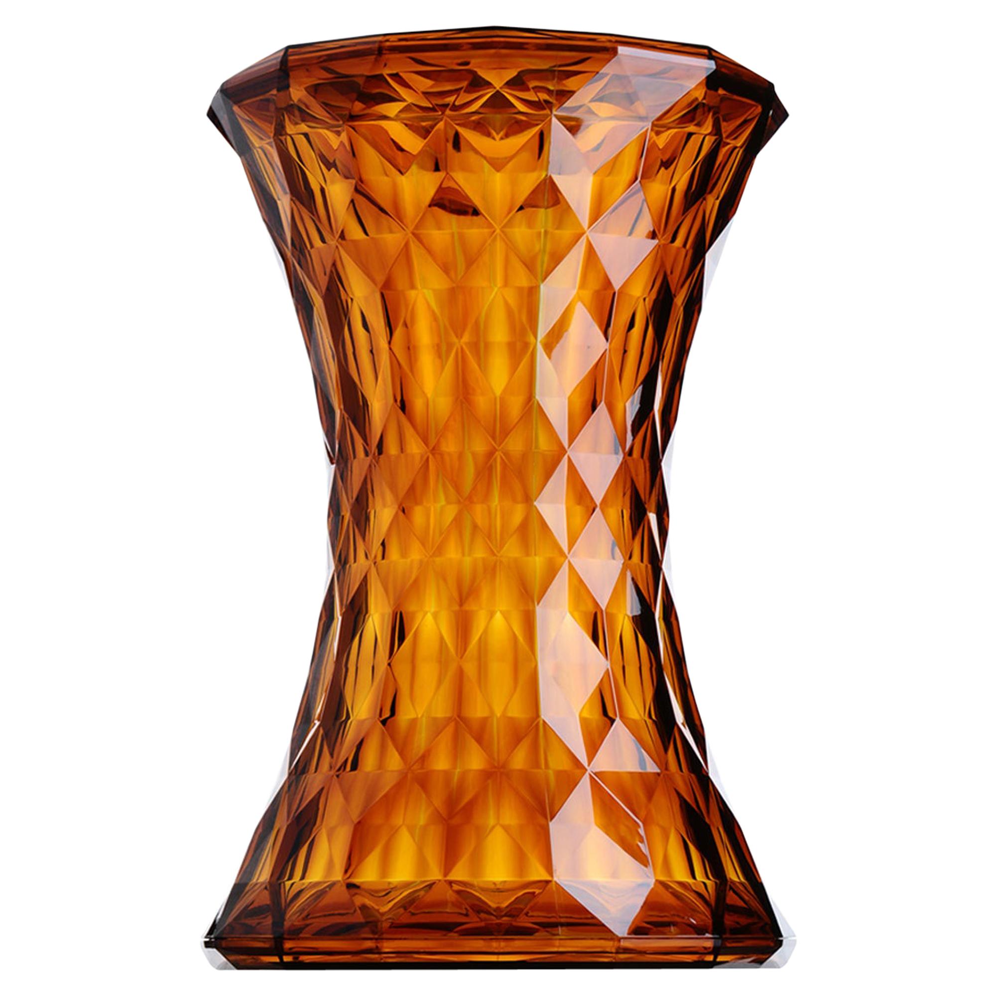 Kartell Stone Stool in Amber by Marcel Wanders For Sale