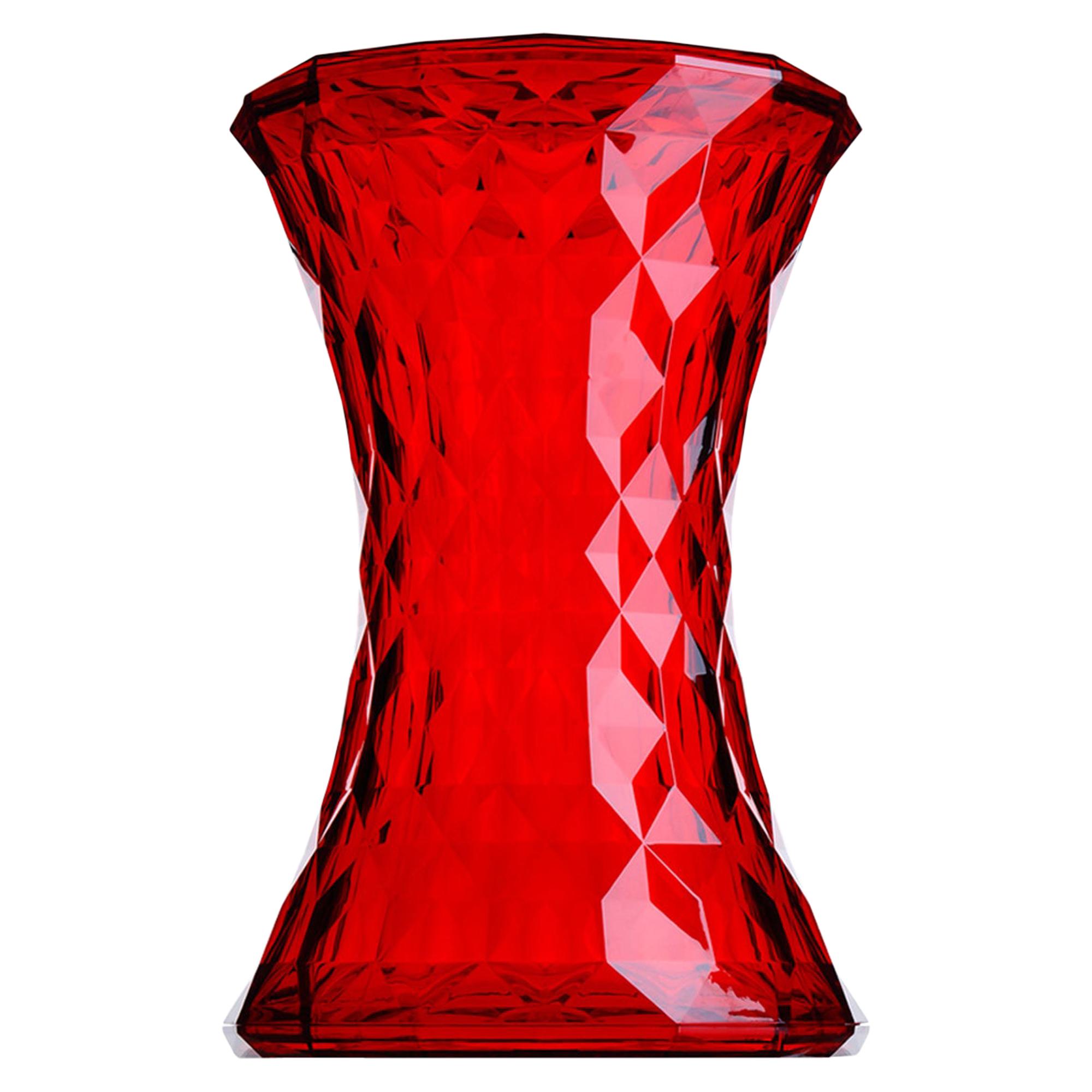 Kartell Stone Stool in Red by Marcel Wanders For Sale
