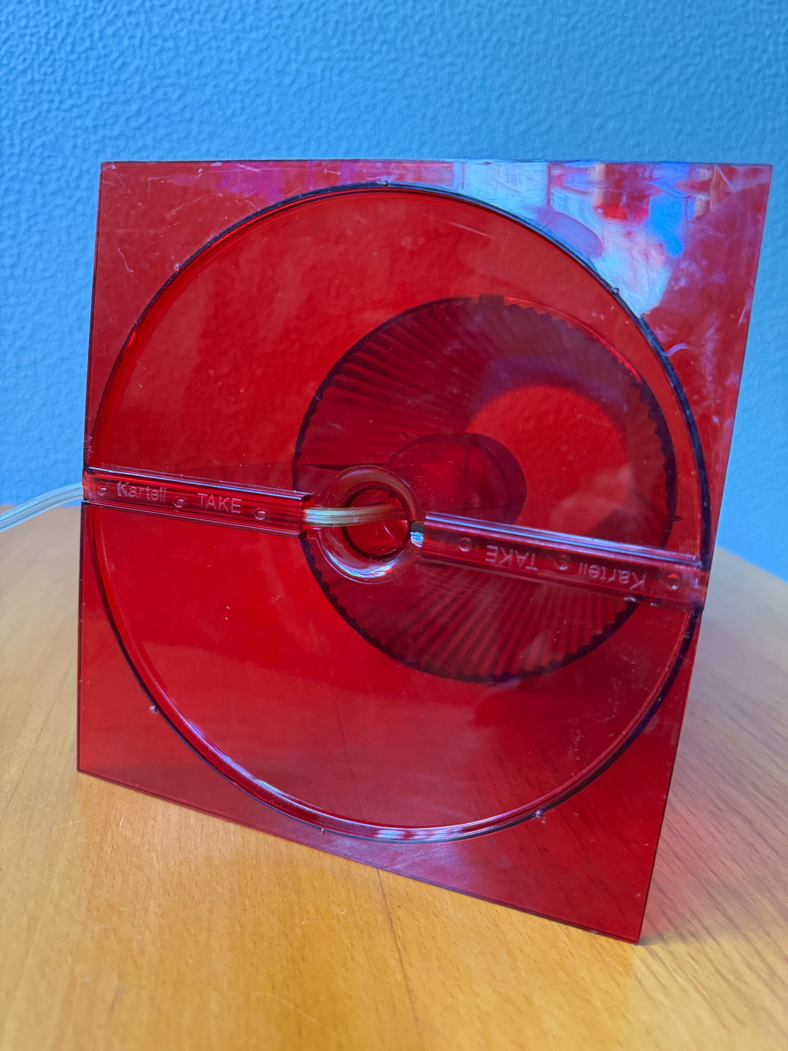 Kartell Lampada da tavolo Ferruccio Laviani Rosso Policarbonato Trasparente 2003 in vendita 7