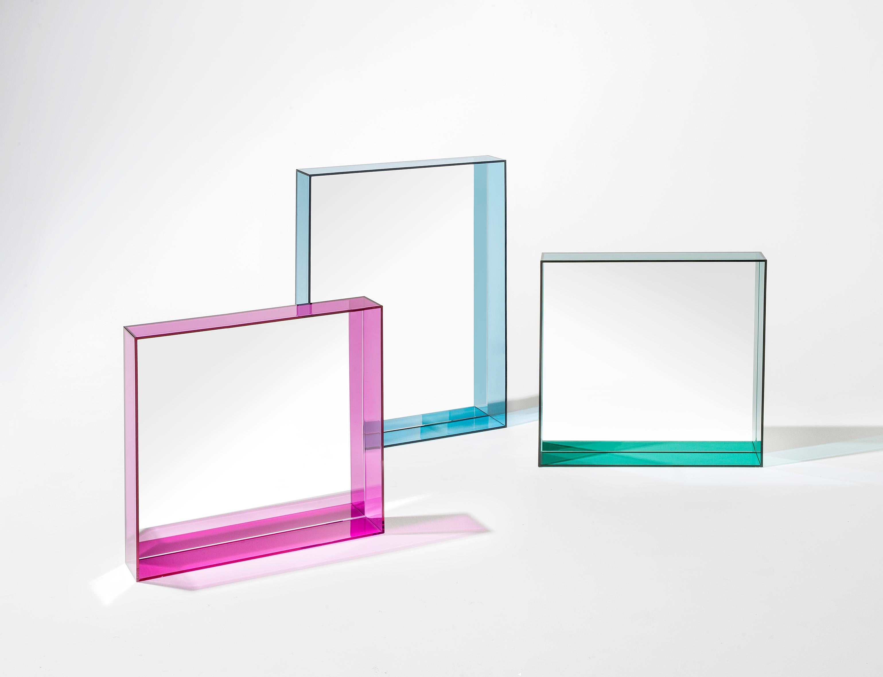 Contemporary Kartell Tall Only Me Mirror in Fuchsia by Philippe Starck