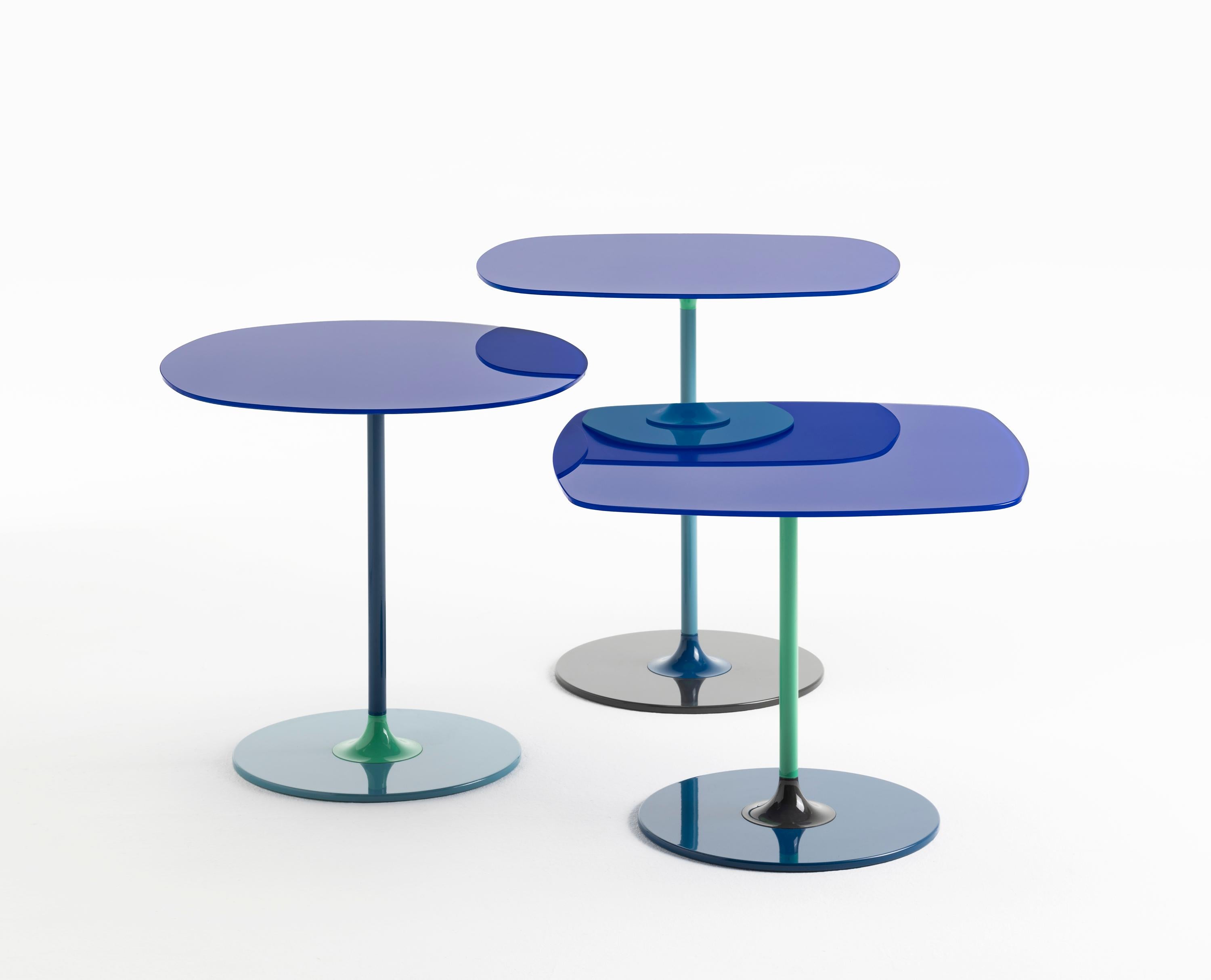 Modern Kartell Thierry Table by Piero Lissoni in Blue For Sale
