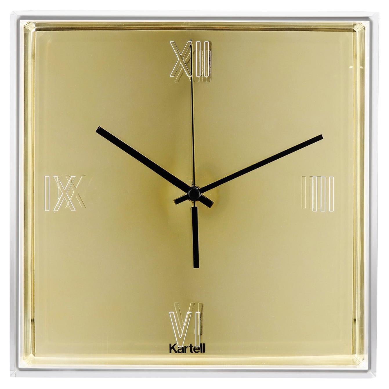 Kartell Tic & Tac Clock in Gold by Philippe Starck & Eugeni Quitllet For Sale