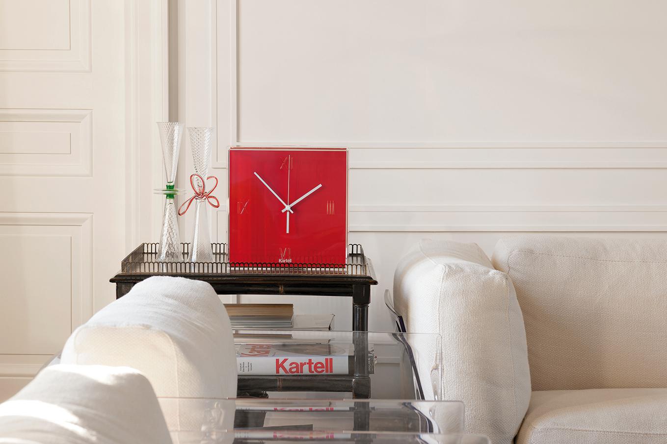Moderne Horloge Kartell Tic & Tac rouge orange par Philippe Starck & Eugeni Quitllet en vente