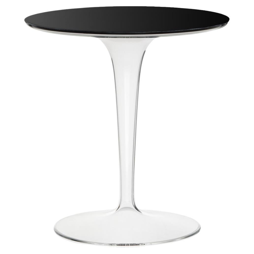 Kartell Tip Top Bar Table in Black Glass Top and by Philippe Starck