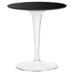 Kartell Tip Top Bar Table in Black Glass Top and by Philippe Starck