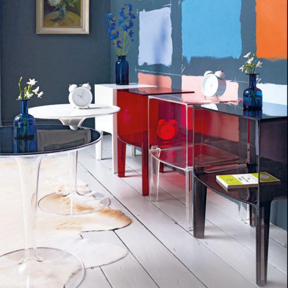 Contemporary Kartell Tip Top Bar Table in Crystal by Philippe Starck & Eugeni Quitllet For Sale