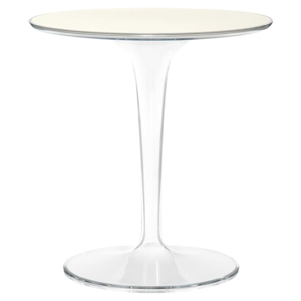 Kartell Tip Top Bar Table in White Glass Top and  by Philippe Starck For Sale