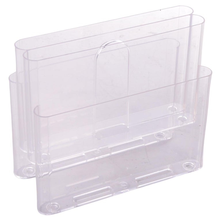 Kartell Transparent Magazine Rack by Giotto Stoppino, 1970s For Sale