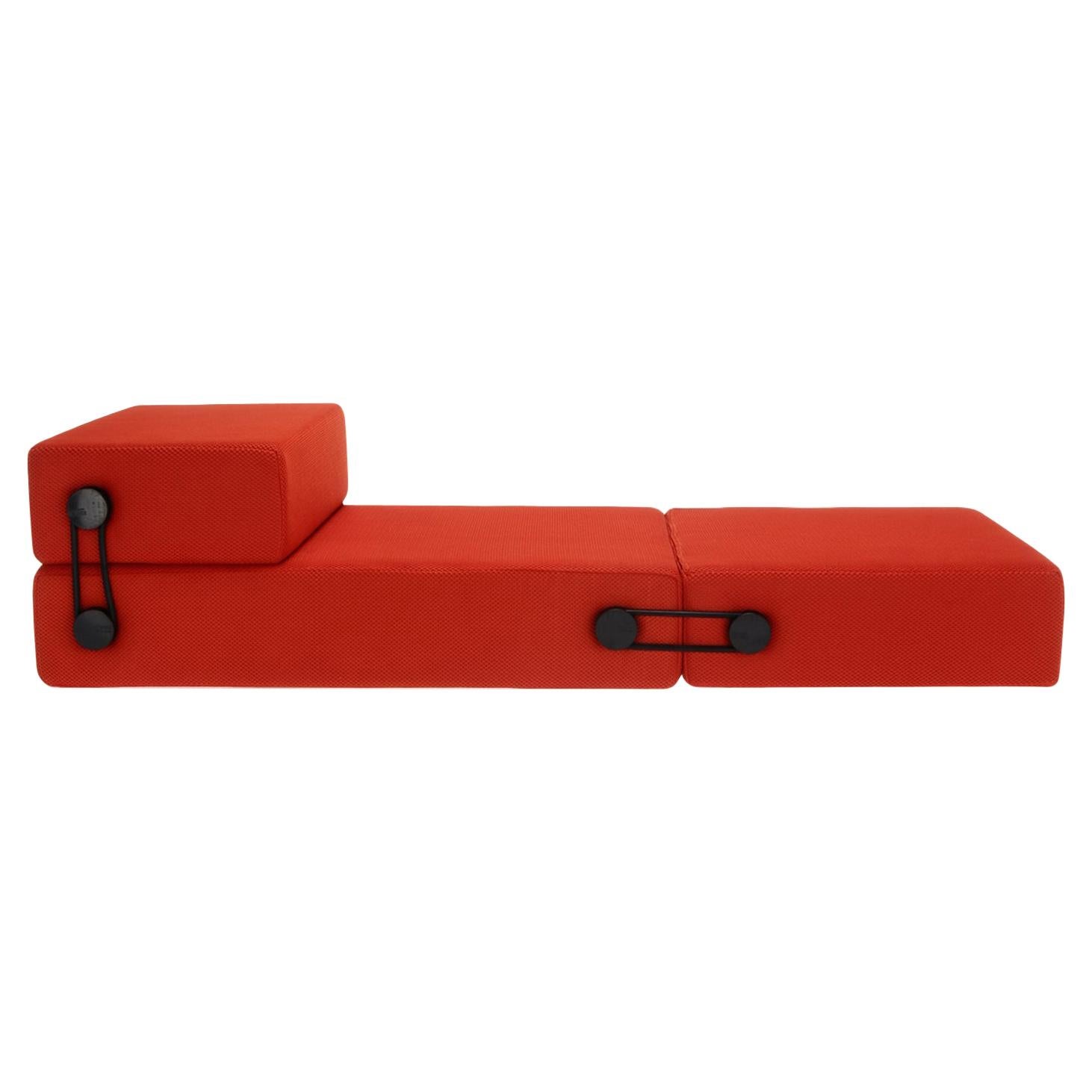 Divano letto Kartell Trix di Piero Lissoni in arancione