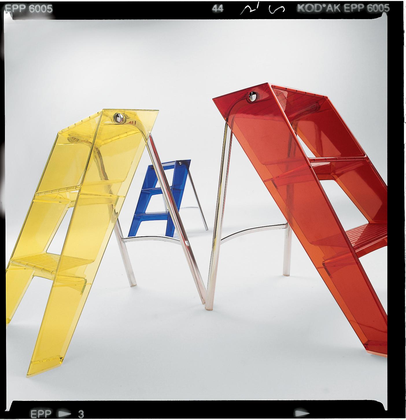 Kartell Upper Step Ladder in Orange Rot von Alberto Meda, Paolo Rizzatto (Italienisch) im Angebot