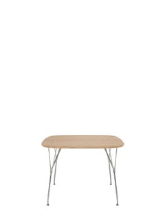 Kartell Viscount of Wood Table by Philippe Stark in Ash and Chrome Frame