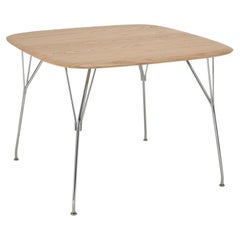 Mesa Kartell Vizconde de Madera de Philippe Stark en Fresno y Estructura Cromada