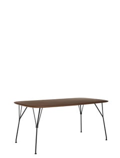 Kartell Tisch aus Holz von Philippe Stark mit Nussbaumholz und schwarzem Rahmen