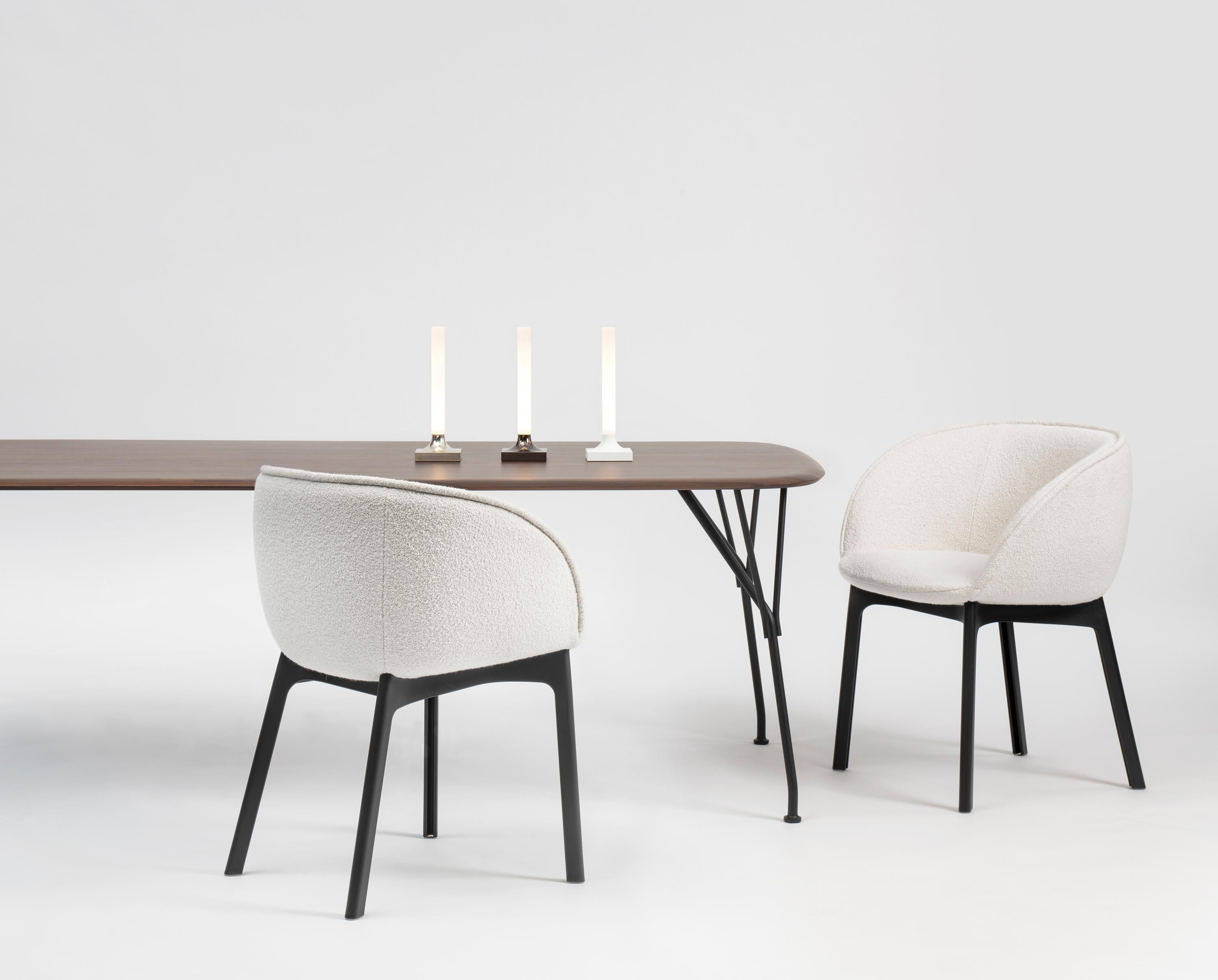 Kartell Viscount of Wood Table by Philippe Stark in Walnut and Chrome Frame In New Condition For Sale In Brooklyn, NY