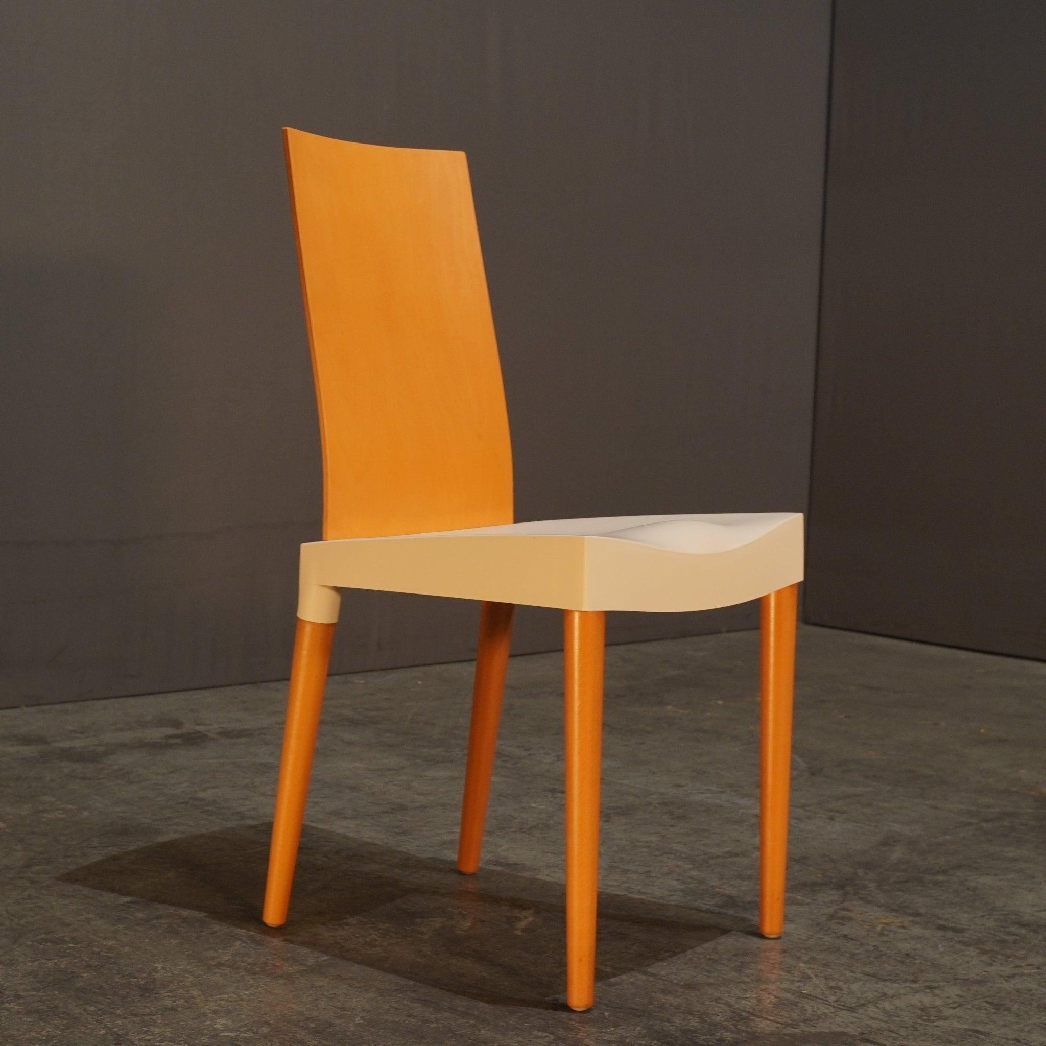 Italian Kartell White Miss Trip Dining Chair by Philippe Starck