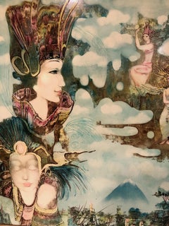 Balinese Spiritual Figures in a Surreal Painting