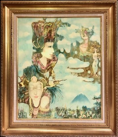 Balinese Spiritual Figures in a Surreal Painting
