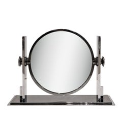 Kartl Springer Double Sided Gunmetal and Chrome Vanity Mirror 1980s