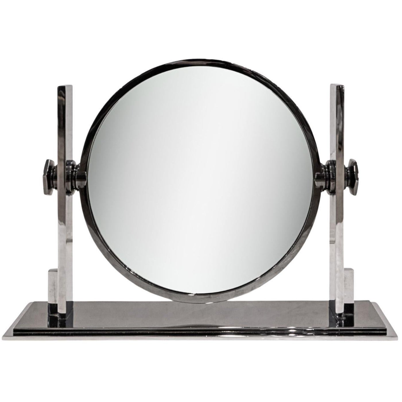 Miroir de coiffeuse Kartl Springer double face en bronze et chrome des années 1980