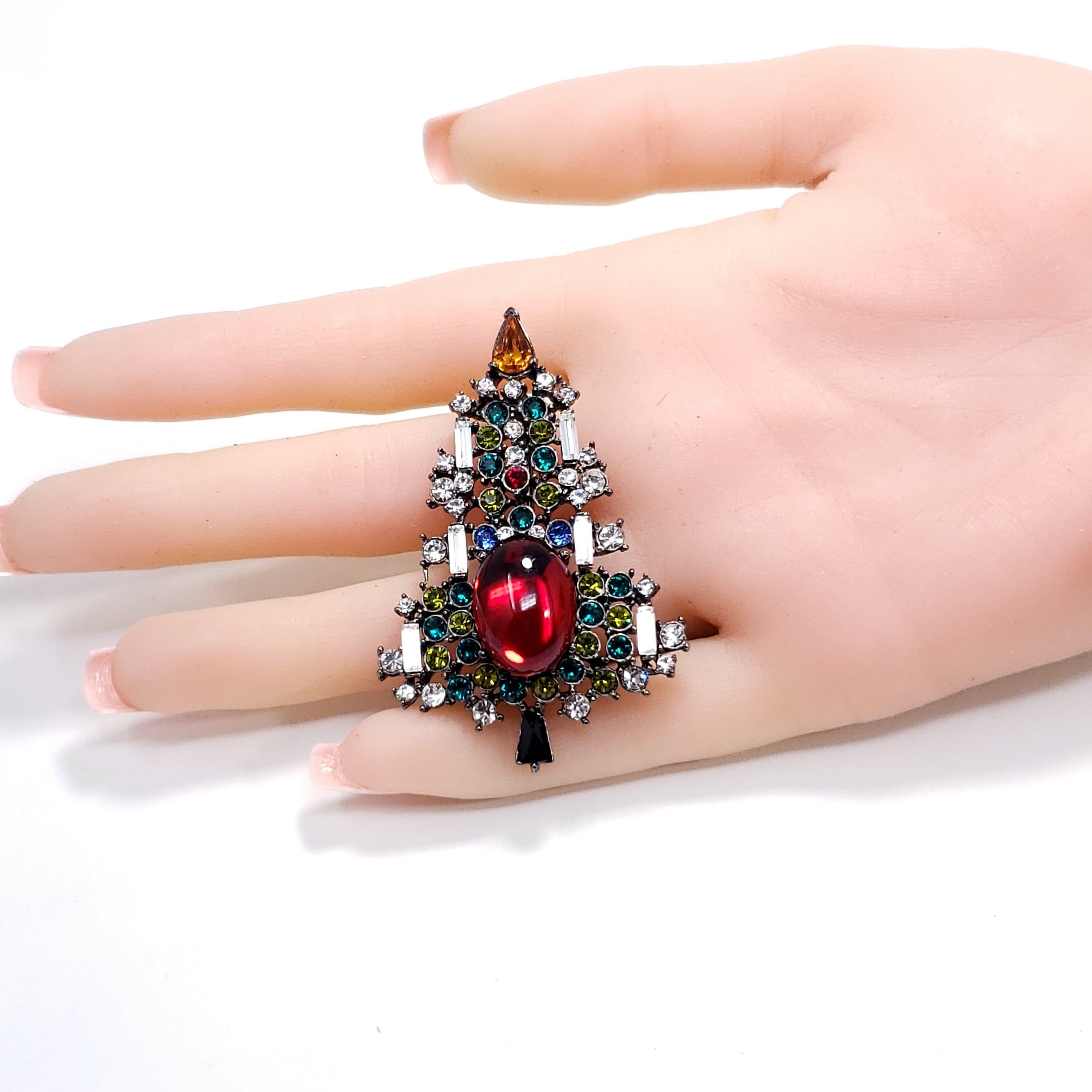 Retro Karu Arke Inc Art Deco Jeweled Christmas Tree 1960s