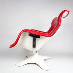 "Karuselli" lounge chair and foot stool by Yrjö Kukkapuro, Haimi, Early edition