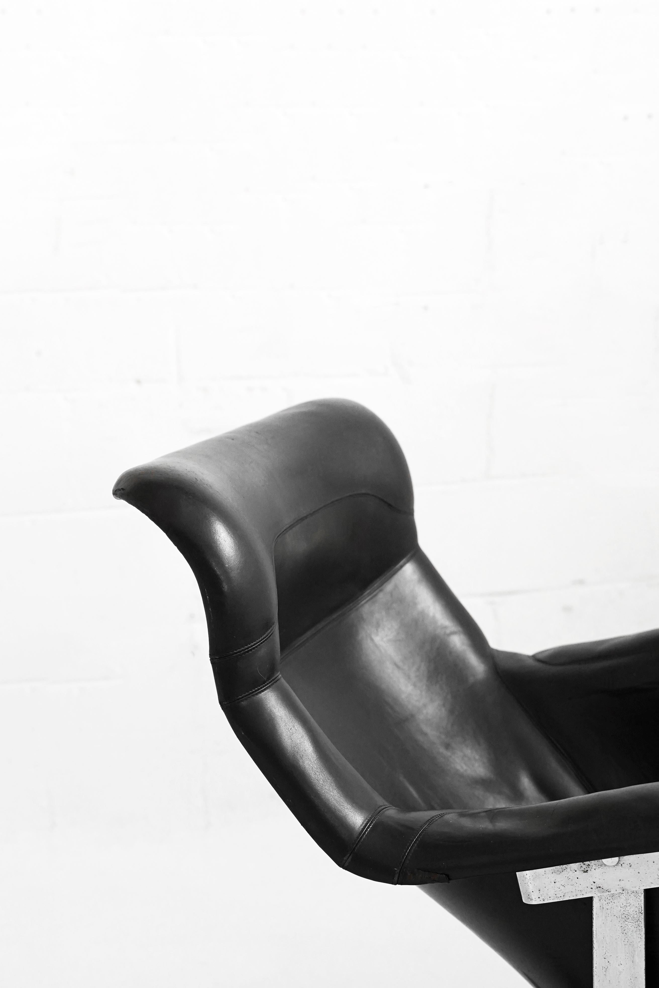 Leather Karuselli Lounge Chair by Yrjo Kukkapuro for Haimi For Sale