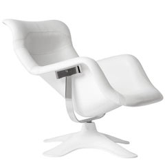 Karuselli Lounge Chair with White Leather by Yrjö Kukkapuro & Artek