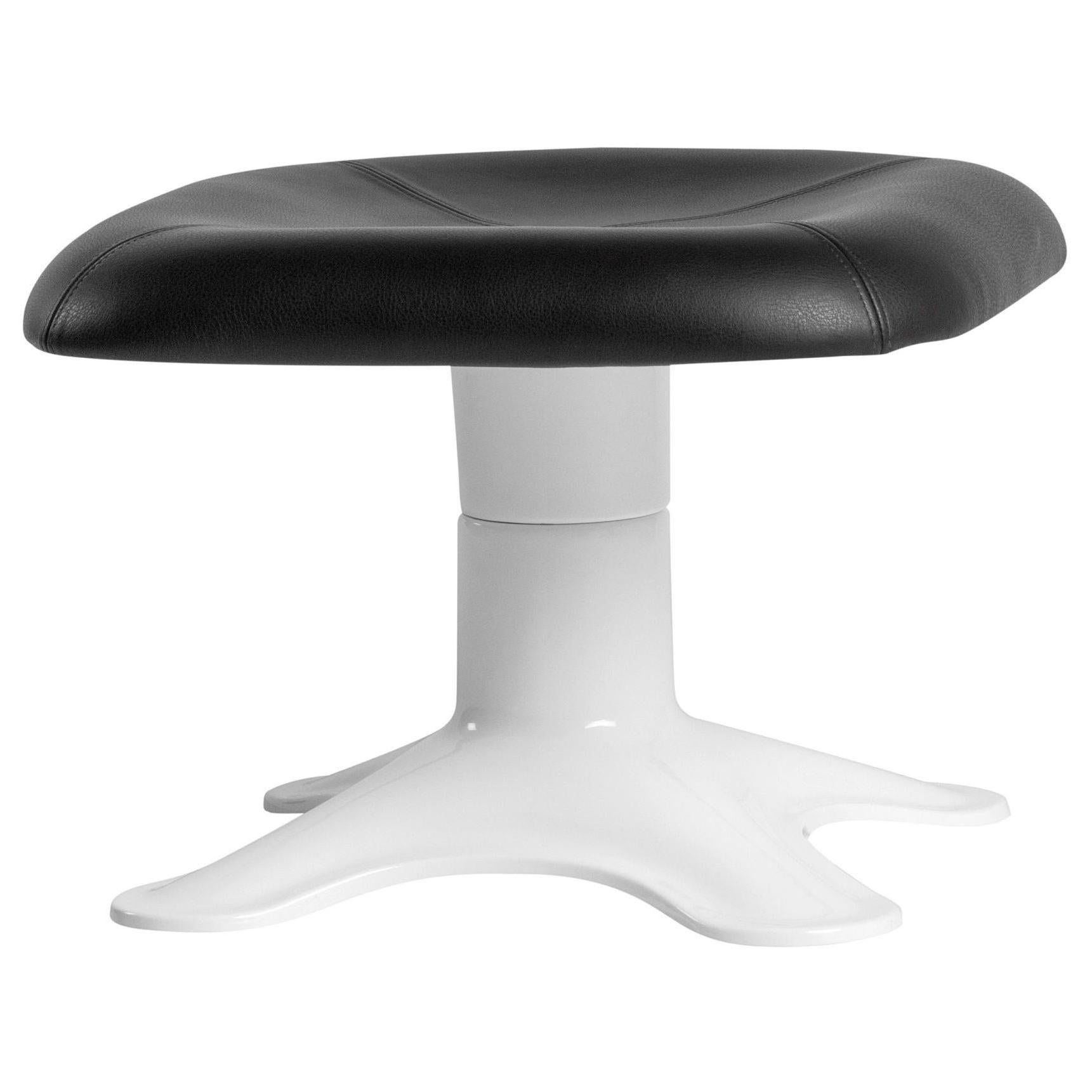 Karuselli Ottoman with Black Leather by Yrjö Kukkapuro & Artek