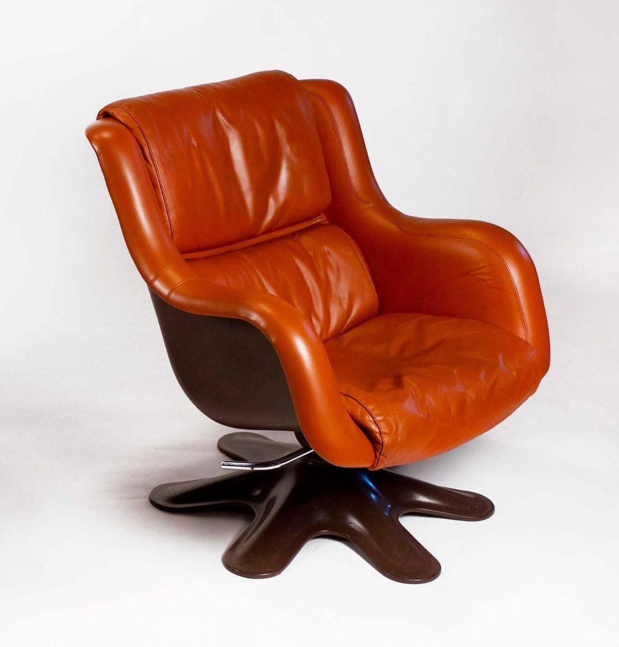 Finnish Karuselli Tilt & Swivel Lounge Chair by Yrjo Kukkapuro for Haimi Finland 1960s For Sale