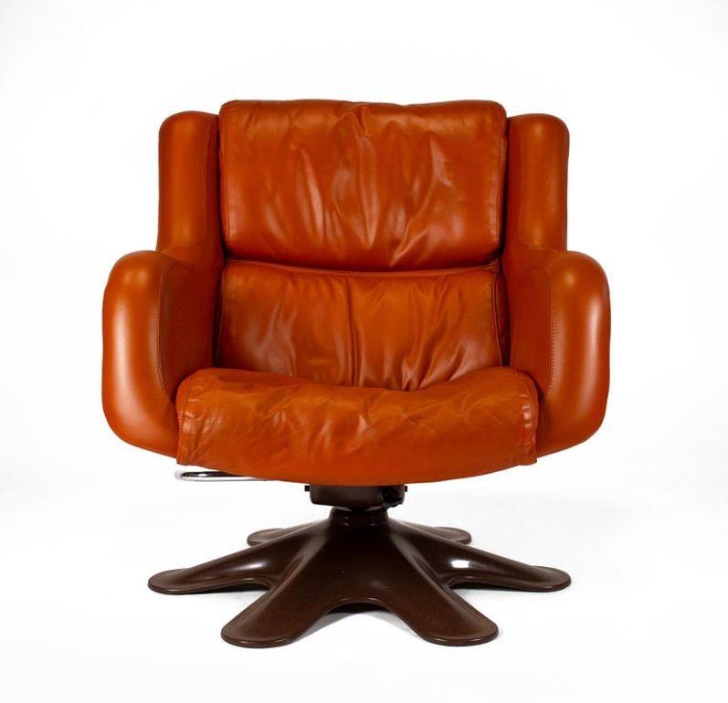 20th Century Karuselli Tilt & Swivel Lounge Chair by Yrjo Kukkapuro for Haimi Finland 1960s For Sale