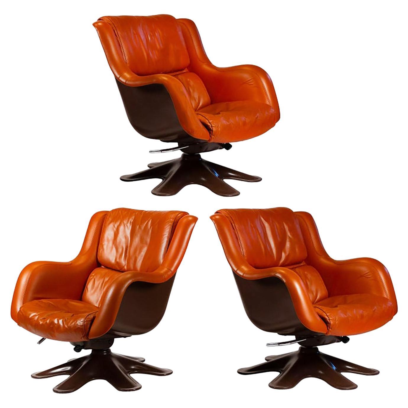 Karuselli Tilt & Swivel Lounge Chairs by Yrjo Kukkapuro for Haimi 3 Available